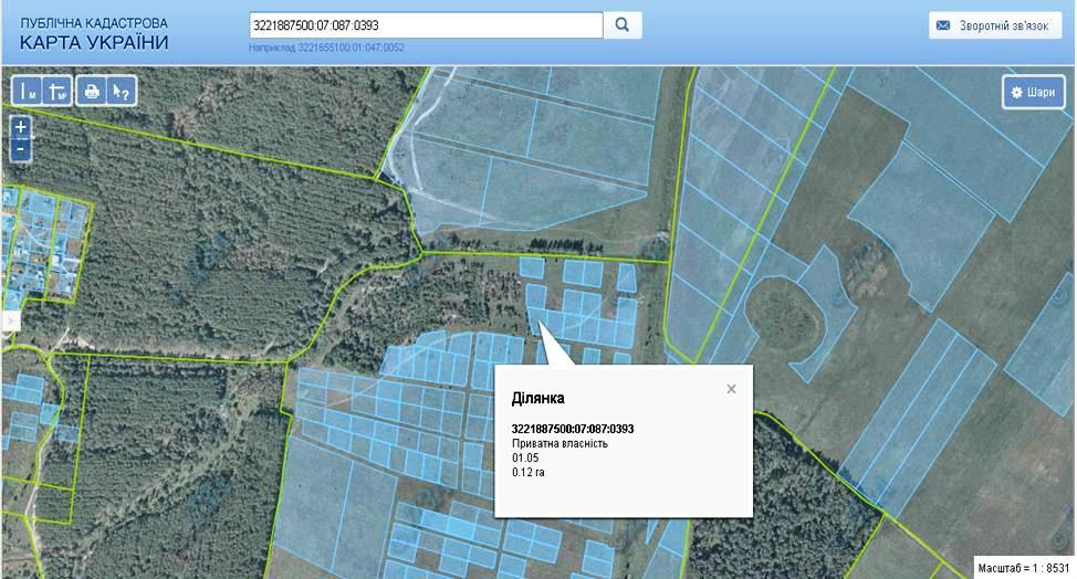 Публічна кадастрова карта україни